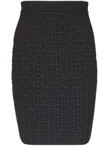 Monogram Glitter Midi Skirt - Balmain - Modalova