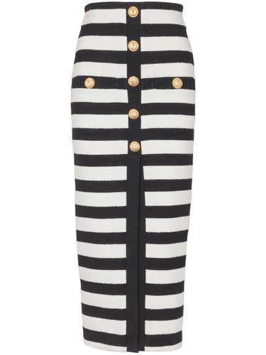 Buttoned Striped Long Skirt - Balmain - Modalova