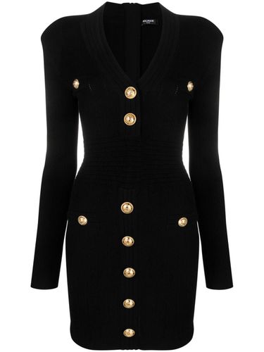 Buttoned V-necked Short Dress - Balmain - Modalova