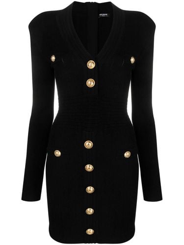 Buttoned V-necked Short Dress - Balmain - Modalova