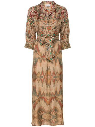 Printed Silk Shirt Dress - Pierre-Louis Mascia - Modalova