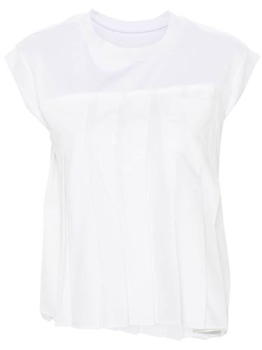 SACAI - Pleated Cotton T-shirt - Sacai - Modalova