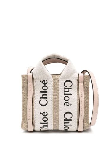 CHLOÉ - Woody Canvas And Leather Nano Bag - Chloé - Modalova