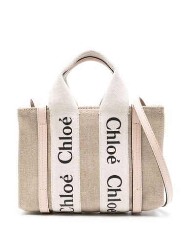 CHLOÉ - Woody Mini Canvas And Leather Tote Bag - Chloé - Modalova