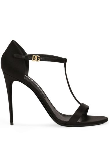 Satin T-bar Sandals - Dolce & Gabbana - Modalova