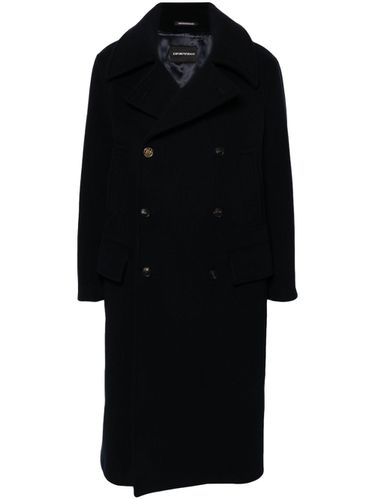 Wool Double-breasted Coat - Emporio Armani - Modalova