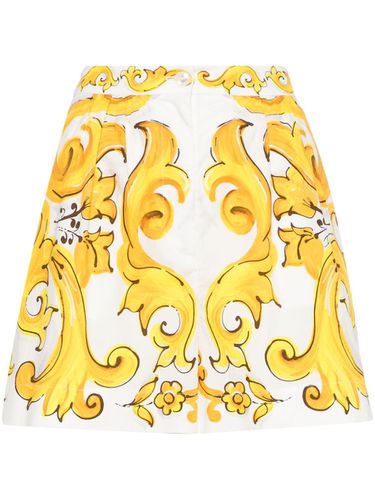 Maiolica Printed Cotton Shorts - Dolce & Gabbana - Modalova