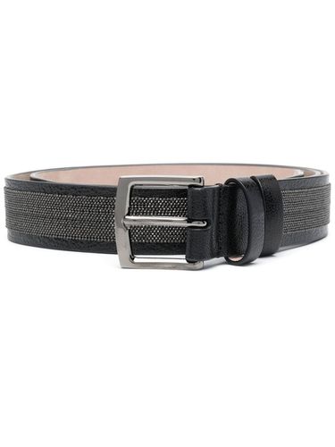 Leather Belt With Precious Details - Brunello Cucinelli - Modalova