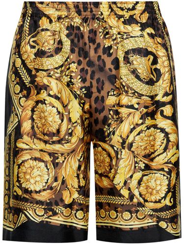 VERSACE - Barocco Print Silk Shorts - Versace - Modalova