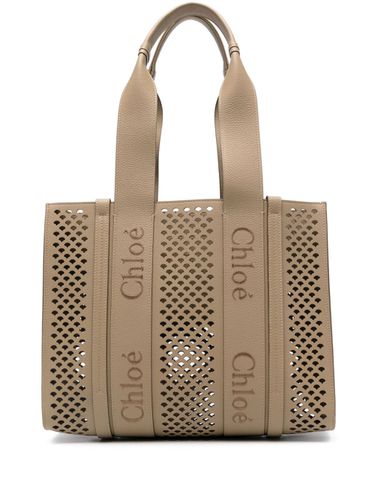 CHLOÉ - Woody Leather Medium Tote - Chloé - Modalova