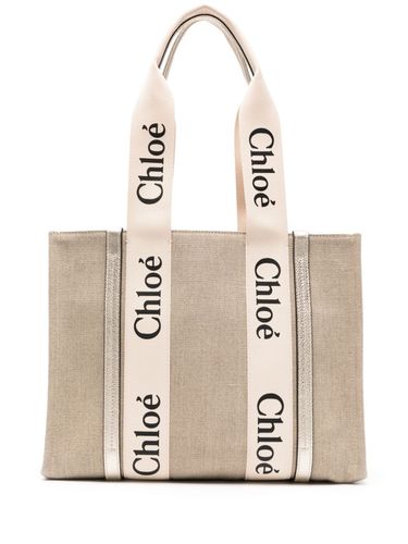 CHLOÉ - Woody Medium Linen Tote - Chloé - Modalova