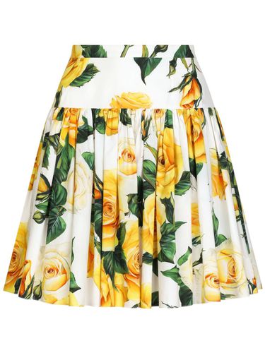 Cotton Rose Printed Short Skirt - Dolce & Gabbana - Modalova