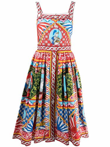 Carretto Print Cotton Dress - Dolce & Gabbana - Modalova