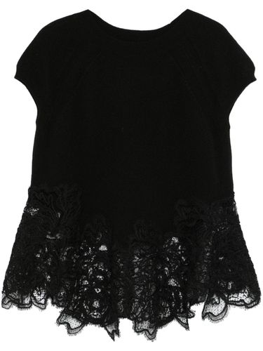 Embroidered Wool T-shirt - Ermanno Scervino - Modalova