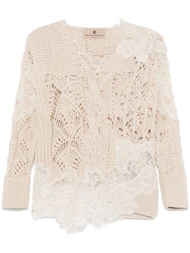 Lace Oversized Sweater - Ermanno Scervino - Modalova