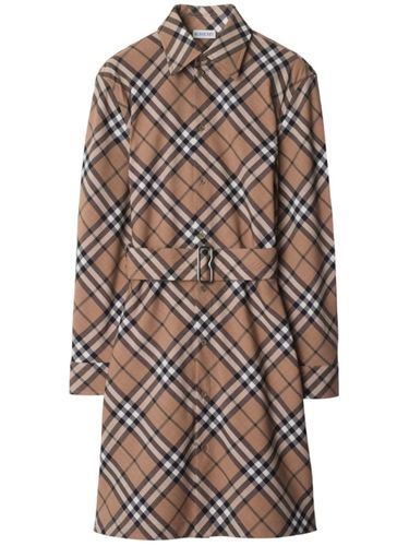 Check Wool Blend Chemisier Dress - Burberry - Modalova