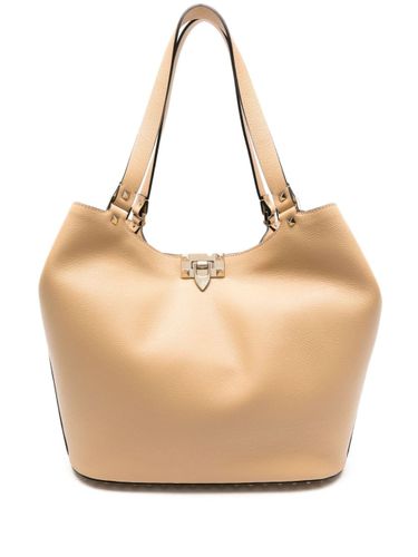 Rockstud Leather Shopping Bag - Valentino Garavani - Modalova