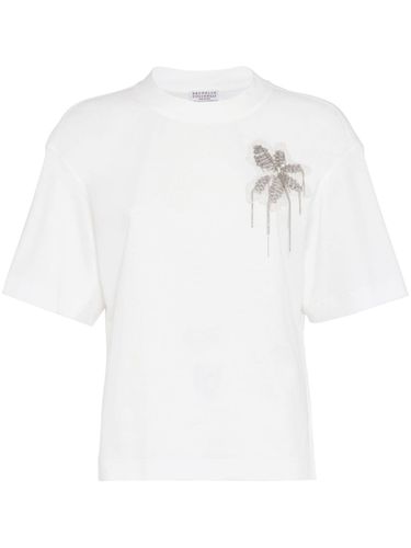 Cotton T-shirt With Embroidery - Brunello Cucinelli - Modalova