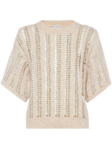 Mohair Wool Dazzling Net Sweater - Brunello Cucinelli - Modalova