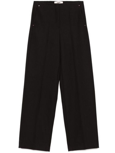 FENDI - Wide Leg Wool Trousers - Fendi - Modalova