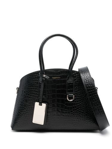 Medium Leather Tote Bag - Emporio Armani - Modalova