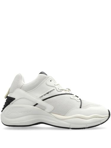 Logo Leather Sneakers - Emporio Armani - Modalova