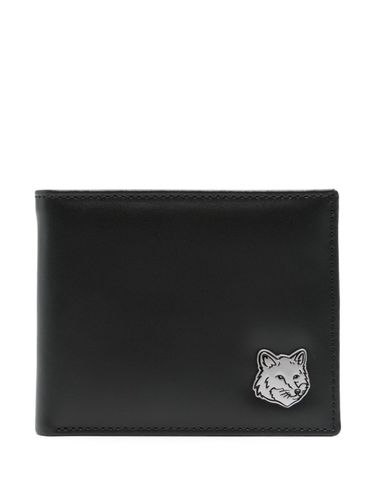 Fox Head Leather Bifold Wallet - Maison Kitsune' - Modalova