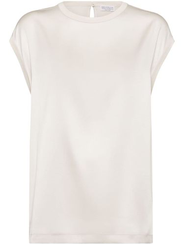 Silk Top With Precious Details - Brunello Cucinelli - Modalova