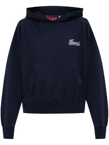 GUCCI - Logo Cotton Hoodie - Gucci - Modalova