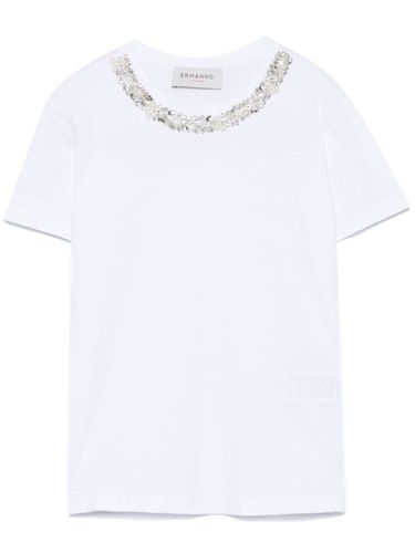 Embroidered Cotton T-shirt - Ermanno - Modalova