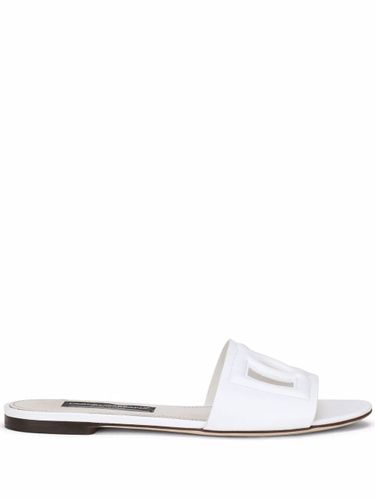 Dg Logo Leather Flat Sandals - Dolce & Gabbana - Modalova