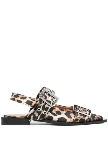 Leopard Print Slingback Ballets - Ganni - Modalova