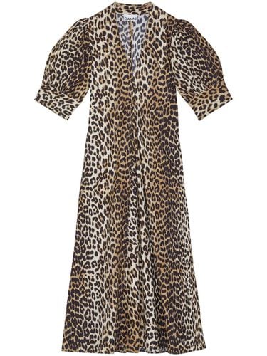 GANNI - Leopard Print Long Dress - Ganni - Modalova