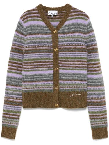 GANNI - Wool Striped Cardigan - Ganni - Modalova