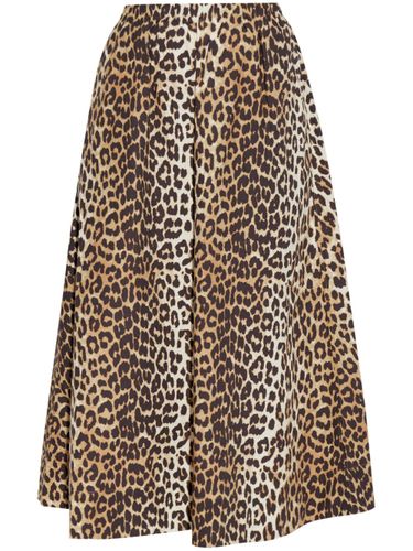 GANNI - Leopard Print Midi Skirt - Ganni - Modalova