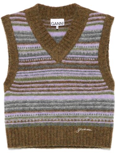 GANNI - Striped V-necked Vest - Ganni - Modalova