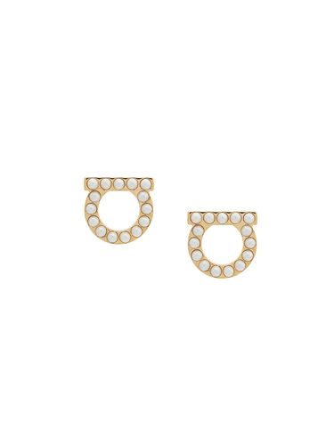 FERRAGAMO - Gancini Pearls Earrings - Ferragamo - Modalova