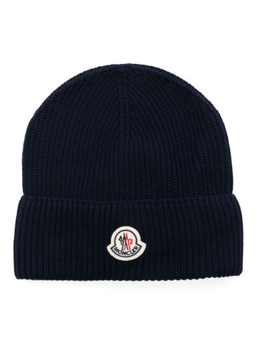 MONCLER - Logo Cotton Beanie - Moncler - Modalova