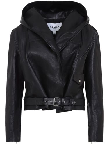 ALAÏA - Leather Hooded Jacket - AlaÏa - Modalova