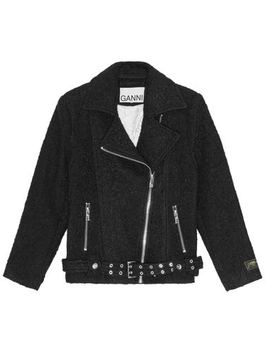 GANNI - Boucle Wool Biker Jacket - Ganni - Modalova