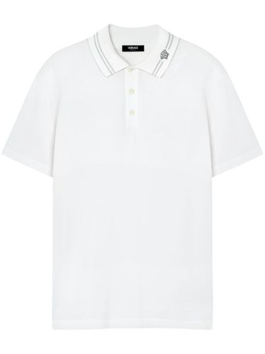 VERSACE - Medusa Cotton Polo Shirt - Versace - Modalova