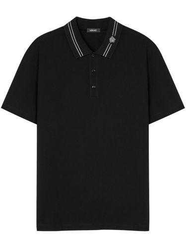 VERSACE - Medusa Cotton Polo Shirt - Versace - Modalova