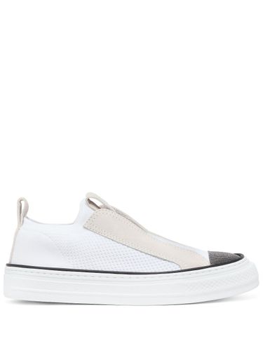 Slip On Sneakers With Shiny Toe - Brunello Cucinelli - Modalova