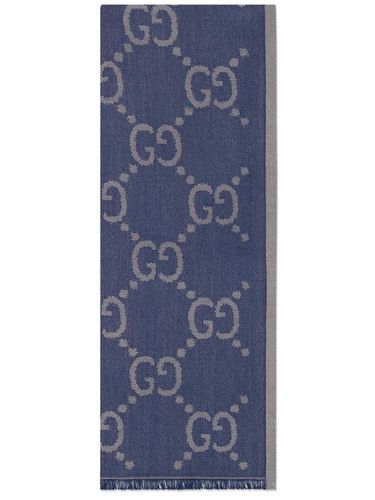 GUCCI - Stole In Silk And Gg Cotton - Gucci - Modalova