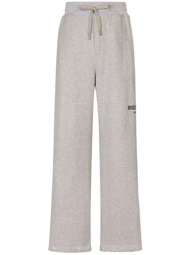 Terry Cloth Trousers With Logoed Plaque - Dolce & Gabbana - Modalova