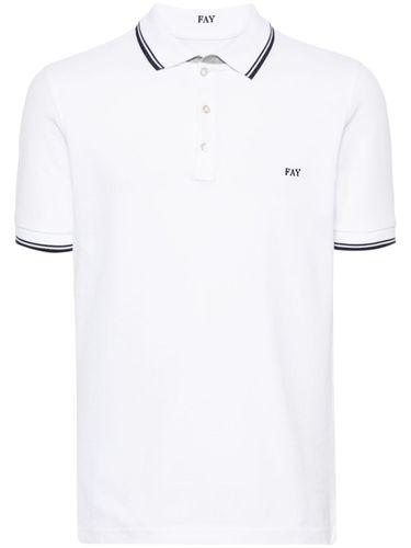 FAY - Polo Piquet Stretch Stripes - Fay - Modalova