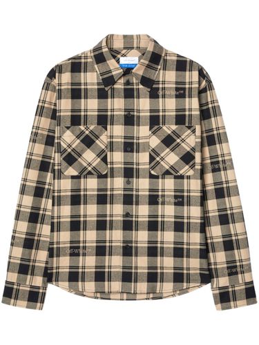 Shirt With Checked Print - Off-White - Modalova