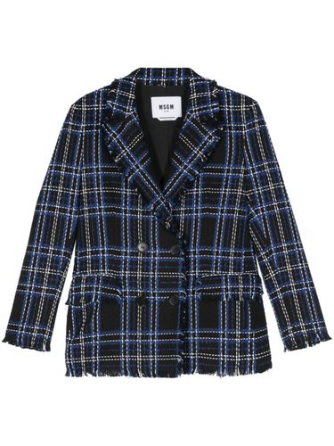 Double-breasted Jacket With Tartan Print - Msgm - Modalova