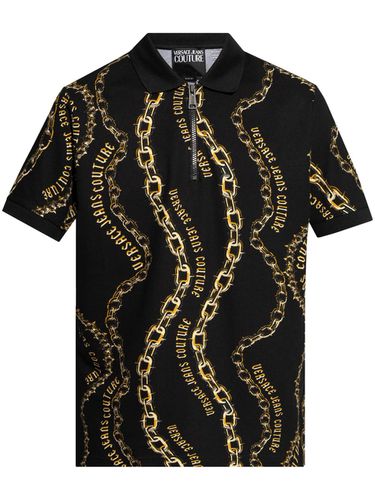 Short Sleeve Polo Shirt With Print - Versace Jeans Couture - Modalova