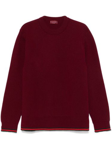 Crewneck Sweater In Cashmere And Wool Blend - Gucci - Modalova